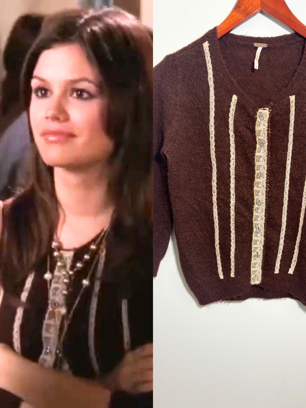 Rare Vintage Chocolate Brown Wool Blend Cardigan ASO Summer Roberts The O.C. Y2K